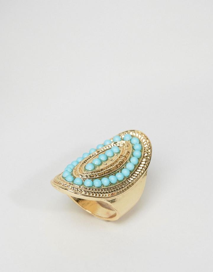 Designb Turquoise Stone Ring - Gold