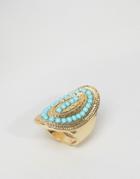 Designb Turquoise Stone Ring - Gold