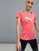 Puma Running Short Sleeve Logo T-shirt In Red - Red