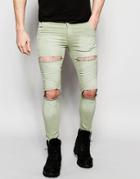 Siksilk Extreme Super Skinny Utility Jeans - Khaki