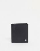 Ben Sherman Leather Card Wallet In Black