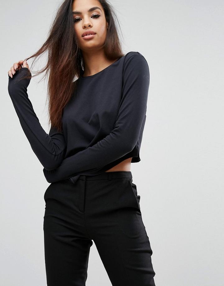 Kendall + Kylie Shirt-tail Tee - Black