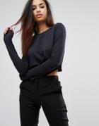 Kendall + Kylie Shirt-tail Tee - Black