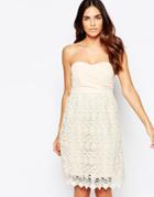 Traffic People Carry On Crochet Crusade Dress With Bandeau Top - Cream