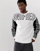 Asos Design Oversized Sweatshirt With Slogan Text Print-white