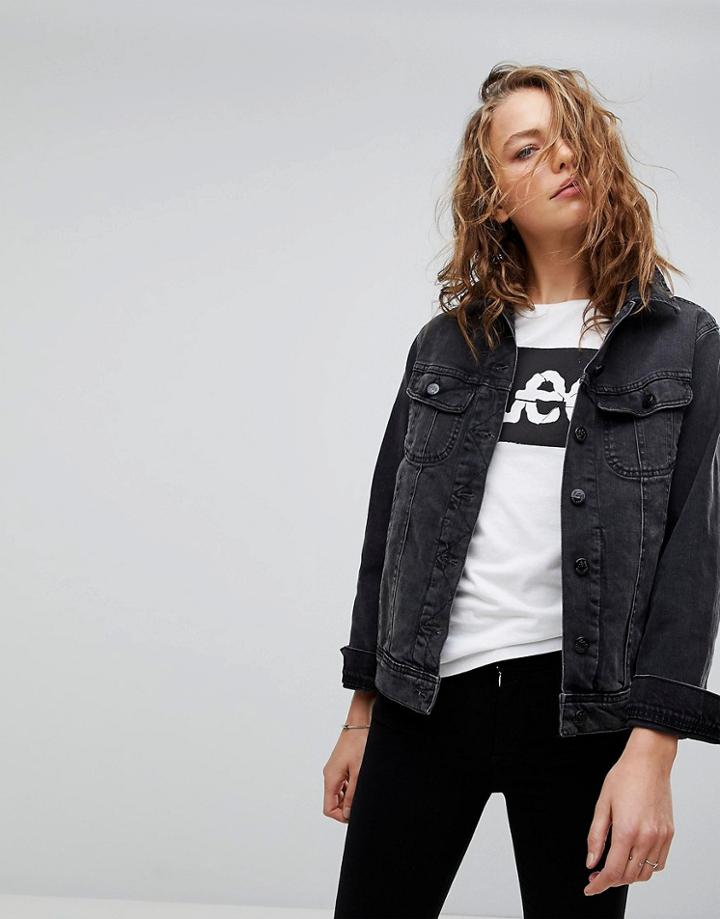 Lee 90s Style Rider Denim Jacket - Black