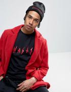 Wasted Paris Beanie With Logo In Black - Black