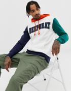 Pull & Bear Hoodie With Color Block In White - White