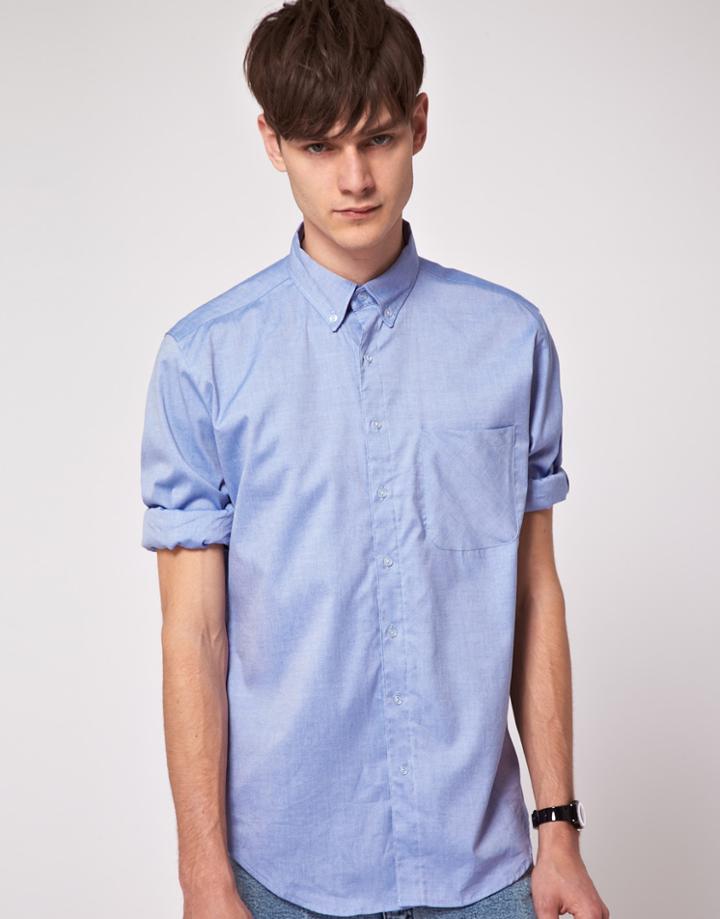 American Apparel Pinpoint Button Up Oxford Shirt