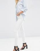 Asos Lisbon Skinny Mid Rise Jeans In Off-white - White
