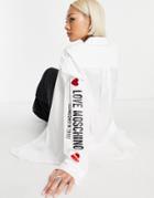 Love Moschino Sleeve Logo Shirt In White