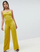 Missguided Wide Leg Jumpsuit - Yellow