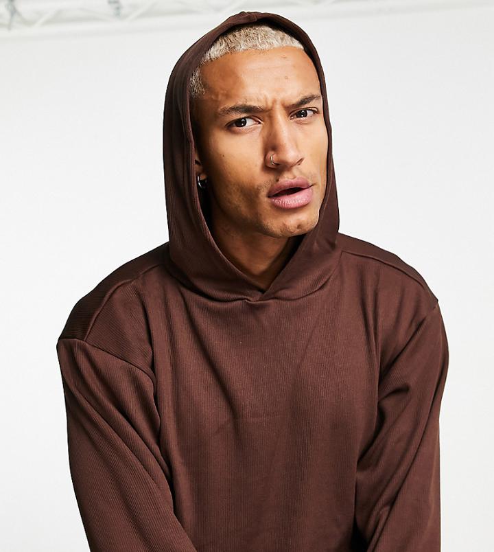 Vai21 Ribbed Hoodie In Pruce-purple