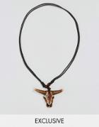 Reclaimed Vintage Cattle Cord Necklace - Black
