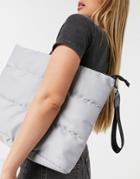 Svnx Puffer Oversize Clutch Bag In Gray-grey