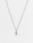 Asos Design Necklace With Dummy Pendant In Silver Tone