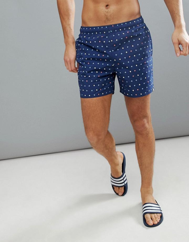 Adidas Swim Shorts In Navy Print Cv5124 - Navy