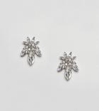 True Decadence Embellished Flower Stud Earrings (+) - Silver