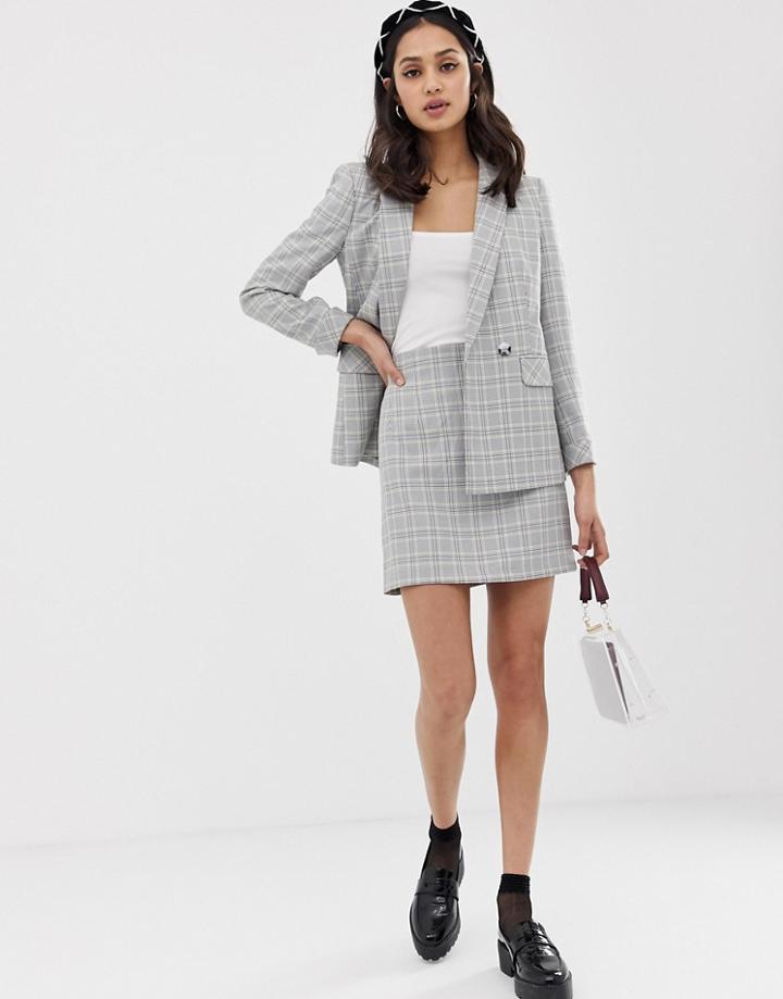 Miss Selfridge Mini Skirt In Check - Multi