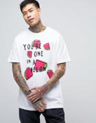 Asos Valentine's Oversized T-shirt With Melon Print - White