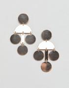 Nylon Bronze Geometric Earrings - Gold