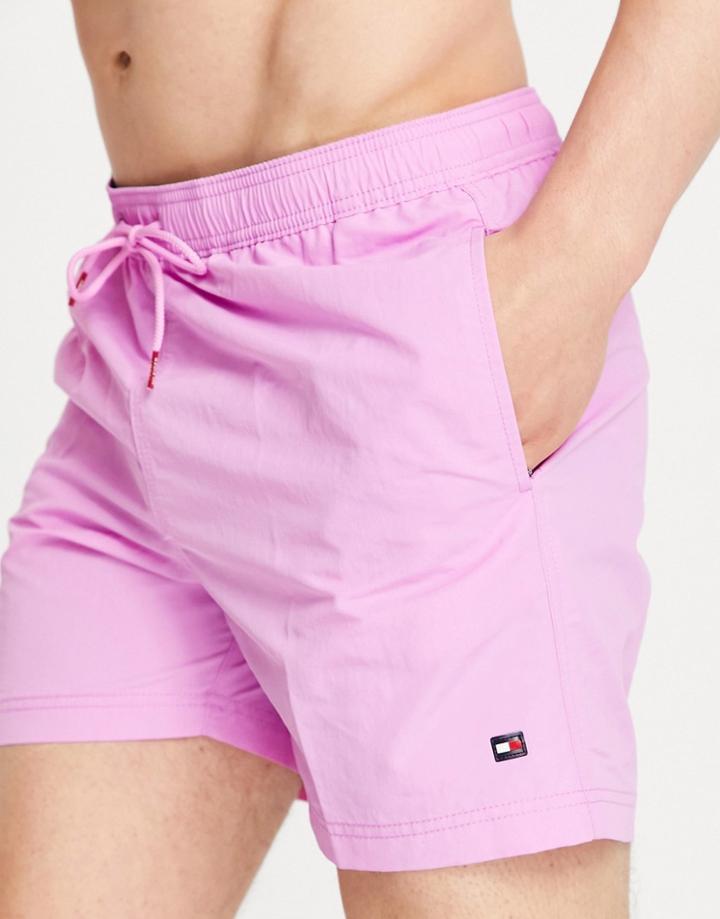 Tommy Hilfiger Swim Shorts With Small Flag Logo In Purple