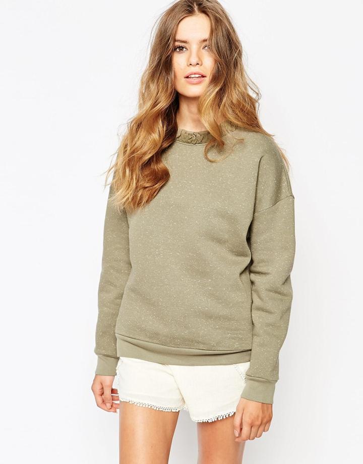 Vanessa Bruno Athe Dagan Sweat With Ruffle Neck - Leirre