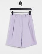 Ghospell Tailored Bermuda Shorts In Lilac Set-purple