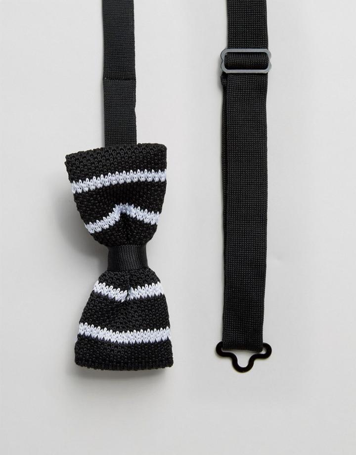 Selected Knitted Bow Tie - Black