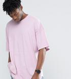 Reclaimed Vintage Super Oversized T-shirt In Overdye - Pink