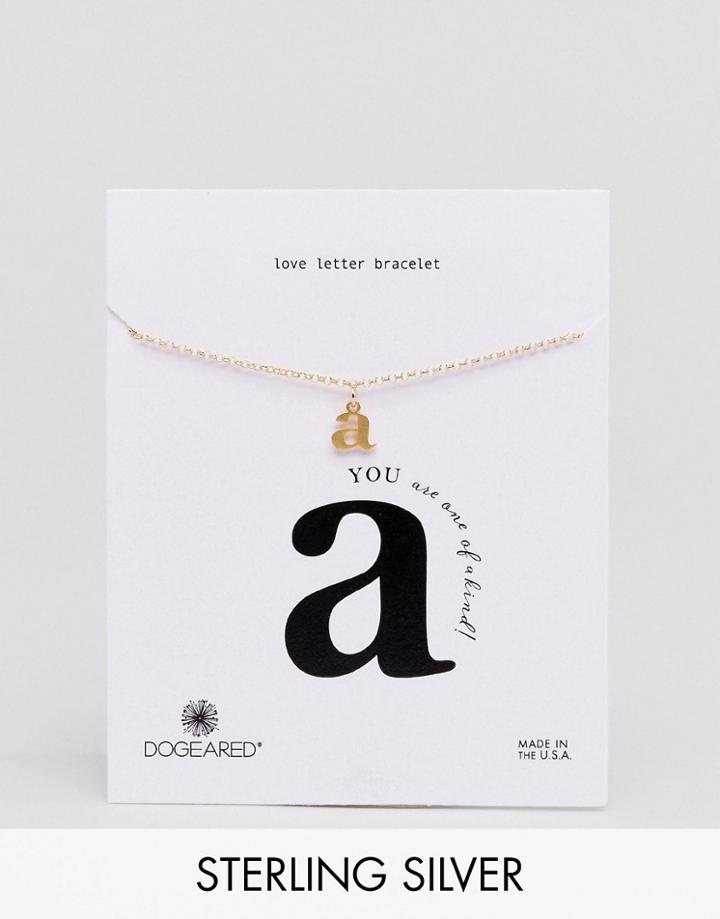 Dogeared Gold Plated 'a' Love Letter Bracelet - Gold