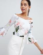 Ted Baker Chatsworth Bloom Bell Sleeve Top - Pink