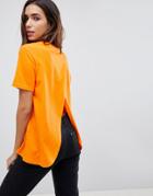 Asos T-shirt With Wrap Back - Orange
