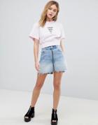 Cheap Monday Logo Crop T Shirt - Pink