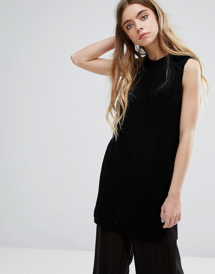 Native Youth Longline Knit Tank - Black