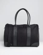 Asos Carryall In Melton With Contrast Trims - Black