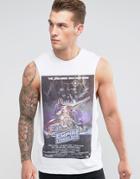 Asos Star Wars Sleeveless T-shirt With Empire Strikes Back Retro Print - White