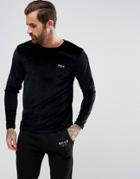 Nicce London Long Sleeve Top In Velour - Black