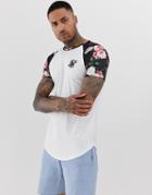 Siksilk T-shirt In White With Contrast Sleeves - White