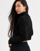Monki High Neck Crop Sweater In Black
