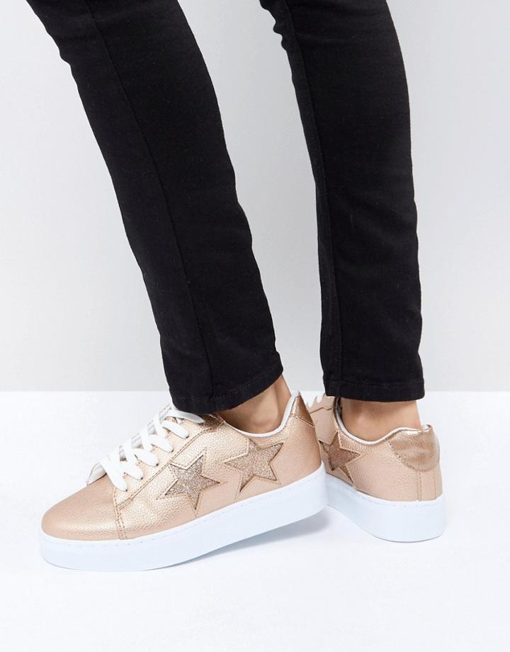 Blink Glitter Star Sneaker - Copper