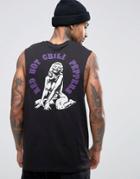 Asos Red Hot Chili Peppers Band Tank With Pin Up Back Print - Black
