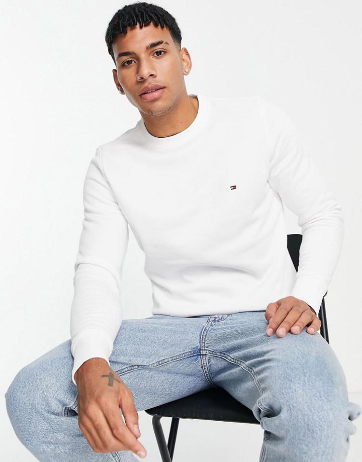 Tommy Hilfiger Back Logo Crewneck Sweatshirt In White