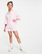 Urban Threads Shorts Set In Pink Gingham