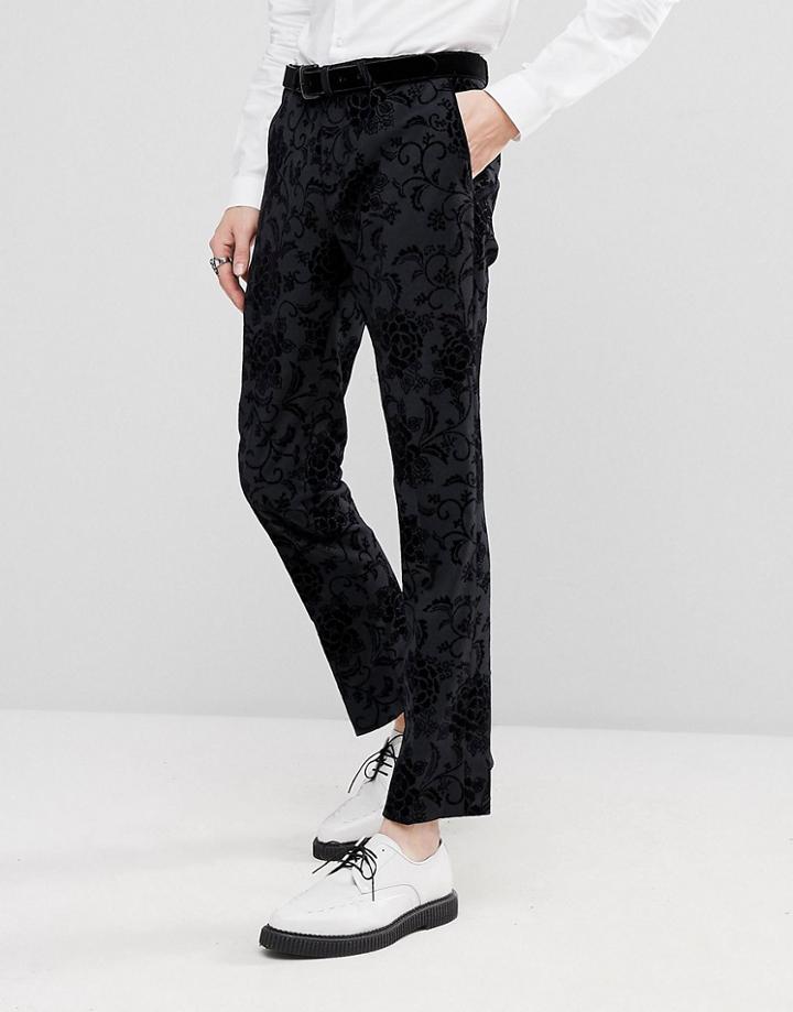 Noose & Monkey Super Skinny Suit Pants In Flocking - Gray