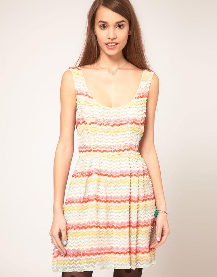 Asos Skater Dress In Sequin