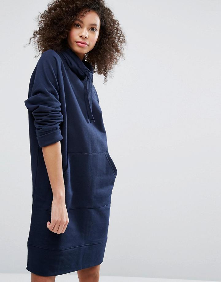 Monki High Neck Sweat Dress - Blue