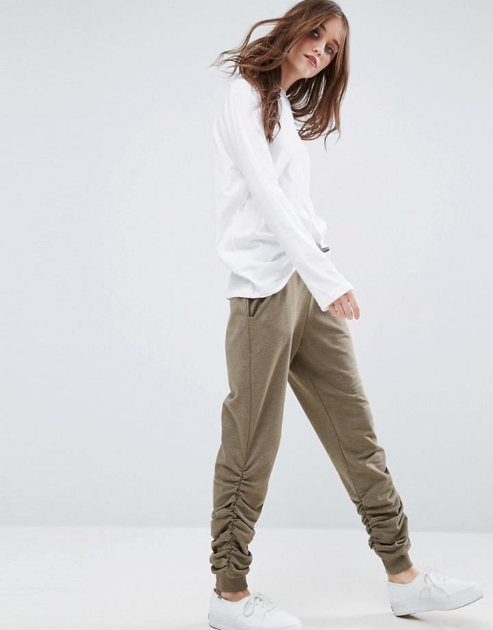 Asos Ruched Side Casual Joggers - Green