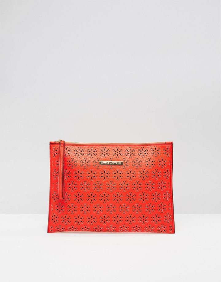 Little Mistress Laser Cut Pouch Clutch Bag - Red