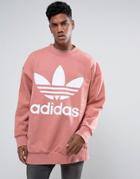 Adidas Originals Boxy Crew Neck Sweat In Pink Bq1975 - Pink